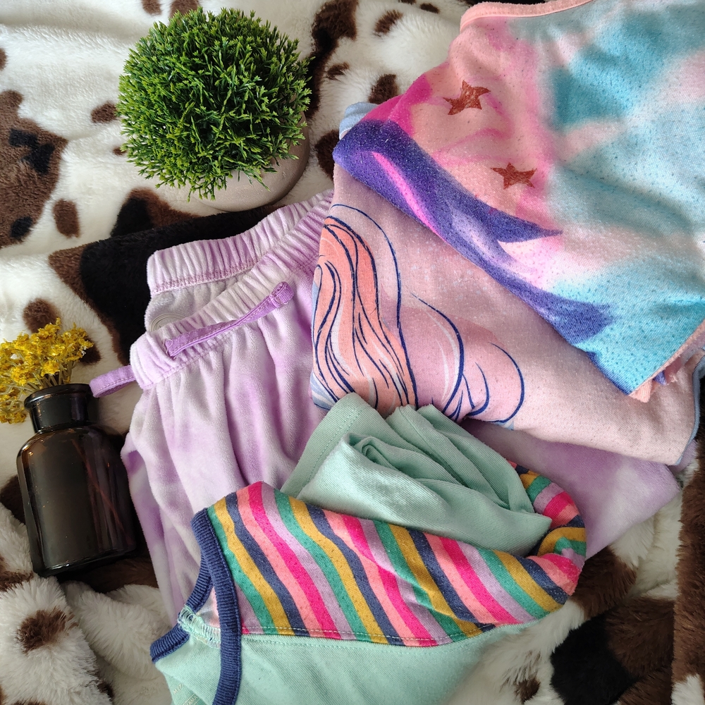 Colorful Tie-Dye and Striped Clothing Set